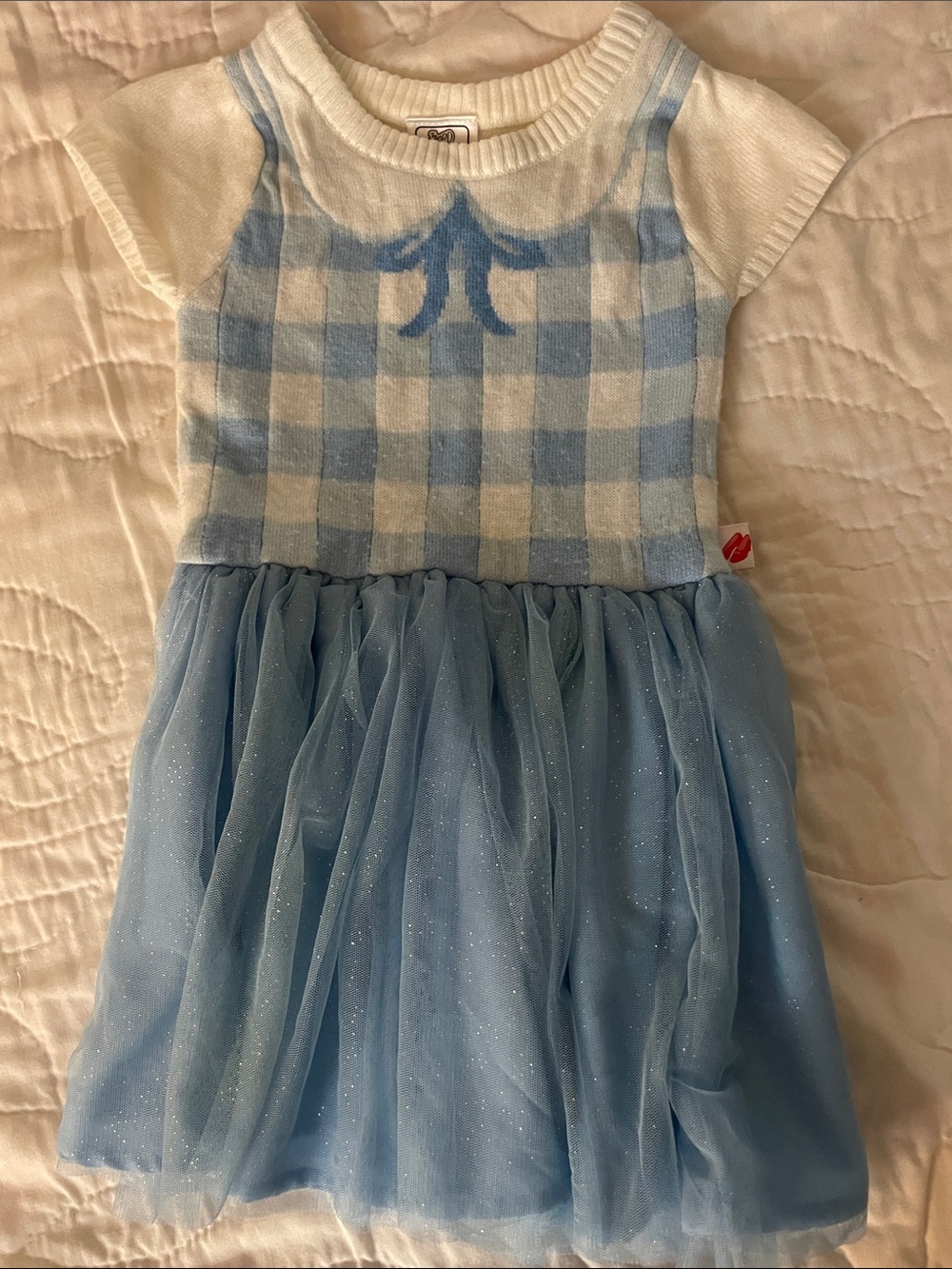 Dorothy WIZARD OF OZ 3T Kids Blue & White Gingham Tulle Dress Costume